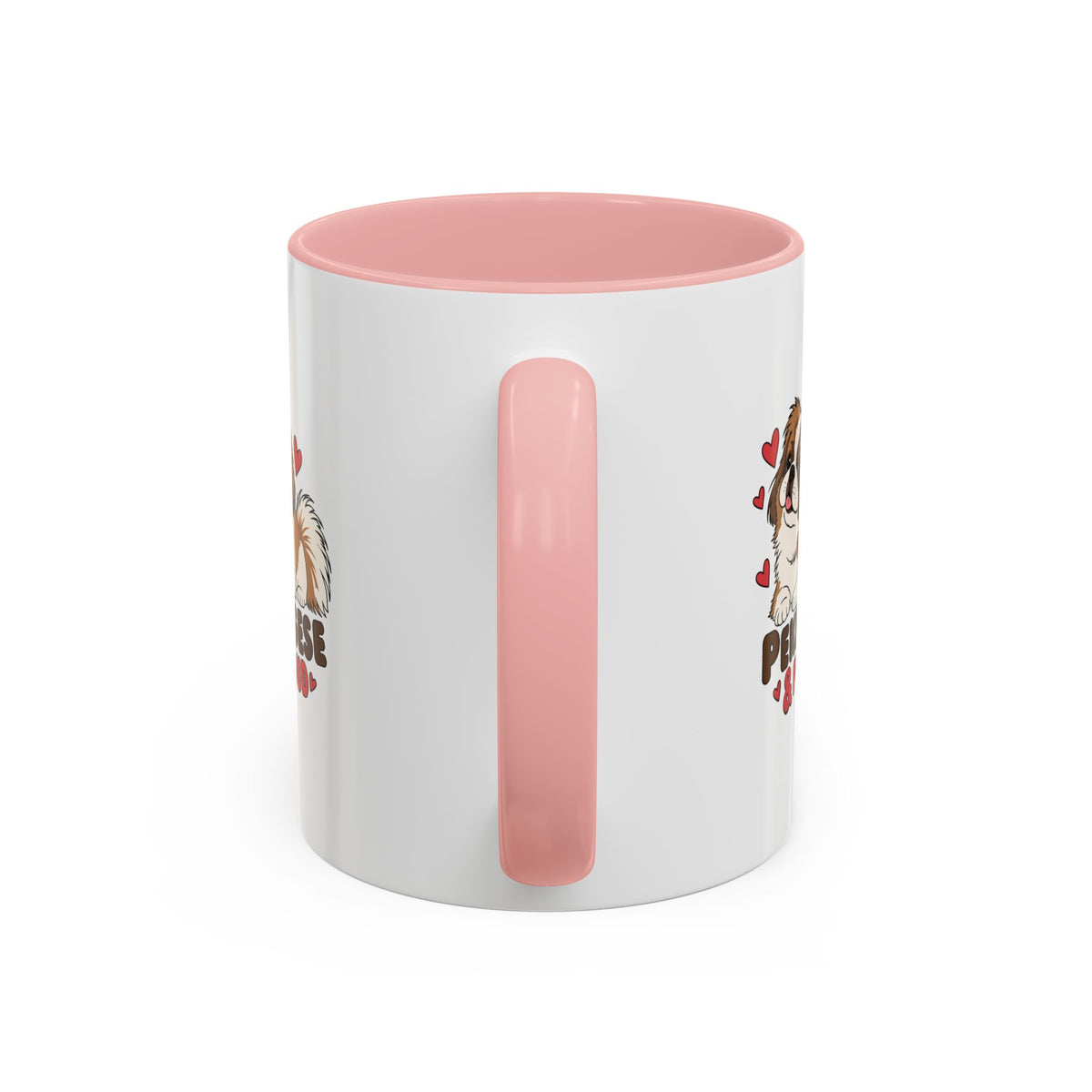 Pekingese and Proud Dog Mug, Red Accent Coffee Mug