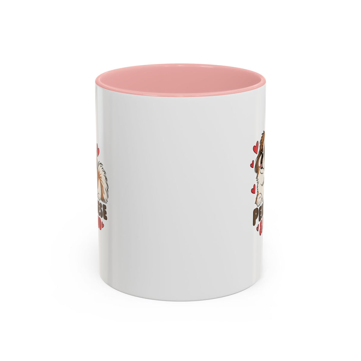 Pekingese and Proud Dog Mug, Red Accent Coffee Mug